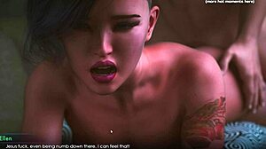 HD videó egy tetovált lányról, aki szopja és szűz seggét basszák meg egy Hentai játékban