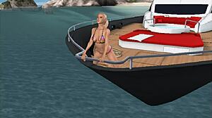 Sesso 3D nelle ville del fortunato ragazzo nella serie di yachting