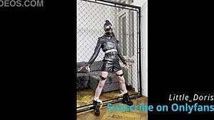 electrostimulation and handcuffs in BDSM slave video
