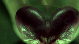 Pula monstruoasă primește o sugere delicată și este suptă și masturbată până la ejaculare în prim-plan