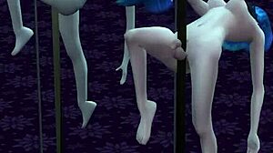 Malam liar Shemale Jane di Sims 4 berakhir dengan seks berkumpulan dan air mani