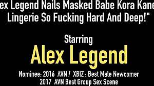 Alex Legend giver Kora Kane en hardcore lingeri handjob