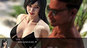Aventura erótica de Lisas con Byron en la playa en hentai 3D