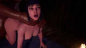 Hinata's sensual cowgirl and doggystyle ride in 3D hentai