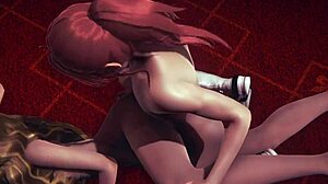 Neinhibited Hentai 3D: Hermit handjob in trojček z notranjim izlivom in oralnim sprejemom - Japonski in azijski manga-osnovani video igre porno