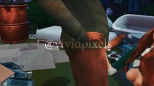 Ménage à trois de desenho animado com garota da fraternidade e homem sem-teto fodendo garoto da fratta - Sims 4