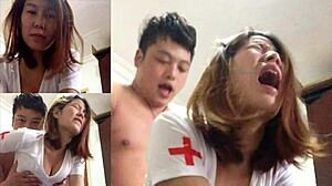 Une infirmière chinoise aux gros seins s'engage dans une liaison extraconjugale